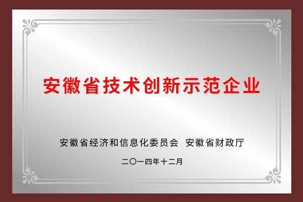 安徽省技術創(chuàng)新示范企業(yè)